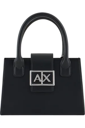 Armani Exchange Femme, Sacs, Noir, Taille: ONE Size Sac à Main Noir Structuré avec Bandoulière Amovible