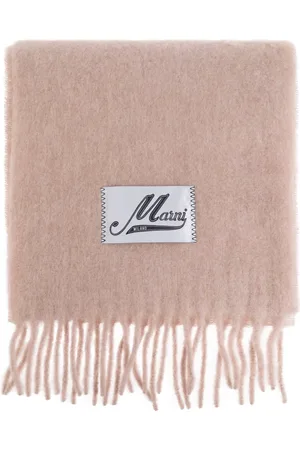 Marni Femme, Accessoires, Rose, Taille: ONE Size Écharpe en laine avec logo
