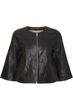 Btfcph Femme, Vestes, Noir, Taille: 48 FR Veste Courte en Cuir