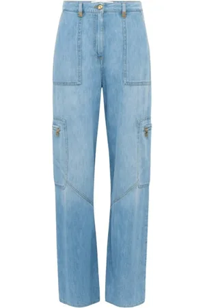 Elisabetta Franchi Femme, Jeans, Bleu, Taille: W28 Jean cargo avec maxi poches et détails bijoux