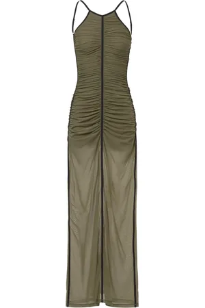 Diesel Femme, Robes, Vert, Taille: 38 FR Robe Maxi Superposée avec Détails Raffinés