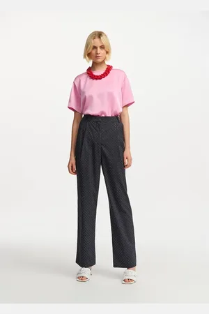Essentiel Antwerp Femme, Pantalons, Vert, Taille: 42 FR Pantalon Diplomatique à Rayures et Strass Flamingo