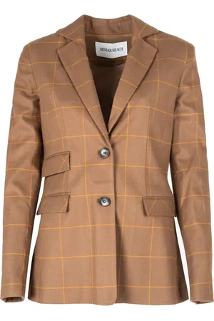 Silvian Heach Femme, Vestes, Brun, Taille: 42 FR Veste Sport à Motif Carreaux