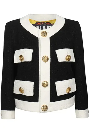 Dsquared2 Femme, Vestes, Noir, Taille: 38 FR Veste en tweed avec quatre poches à rabat