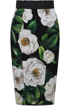 Dolce & Gabbana Femme, Jupes, Multicolore, Taille: 40 FR Jupe taille haute à imprimé floral