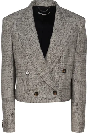Stella McCartney Femme, Vestes, Gris, Taille: 36 FR Blazer en Tweed de Laine Grise