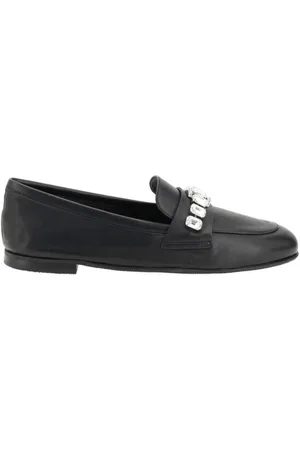 Casadei Femme, Chaussures, Noir, Taille: 36 1/2 EU Mocassins à Talon Bloc Ornés d`Éclats