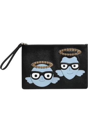 Dolce & Gabbana Homme, Sacs, Noir, Taille: ONE Size Sac pochette en cuir clouté