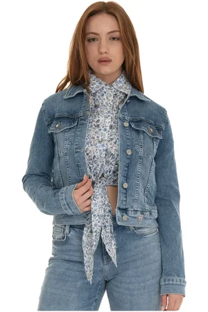 Guess Femme, Vestes, Bleu, Taille: 40 FR Veste en Jean Trucker Harrington