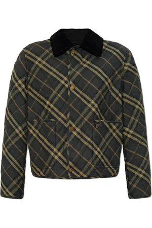 Burberry Femme, Vestes, Vert, Taille: 40 FR Veste matelassée à col en velours côtelé