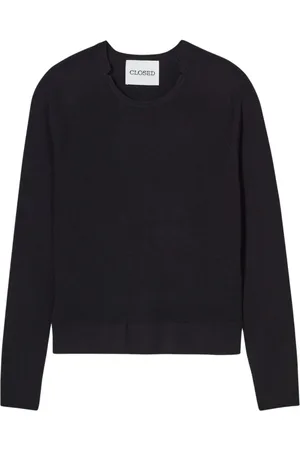 Closed Femme, Pulls, Noir, Taille: 38 FR Pull en Tricot Fin en Laine