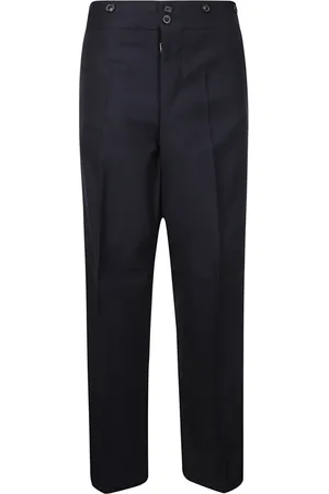 Maison Margiela Femme, Pantalons, Bleu, Taille: 40 FR Pantalon large taille haute avec fente