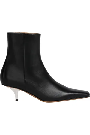 Marni Femme, Chaussures, Noir, Taille: 37 EU Bottines à Talons Aiguilles Argentées en Cuir