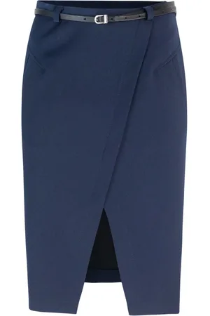 Patrizia Pepe Femme, Jupes, Bleu, Taille: 38 FR Jupe Bleue Slim Fit Longueur Genou