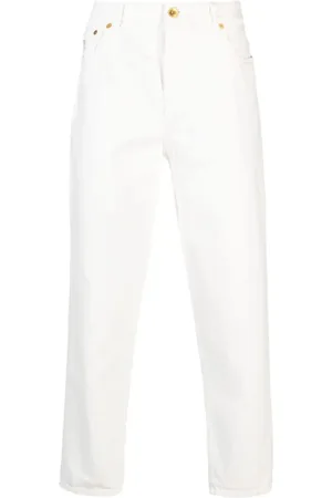 Brunello Cucinelli Homme, Pantalons, Blanc, Taille: L Jean Classique Jambe Droite