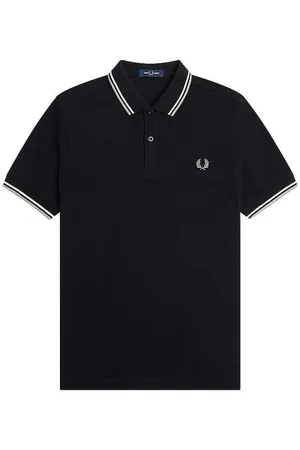 Fred Perry Homme, Tops, Noir, Taille: XL Polo Slim Fit à Double Liseré