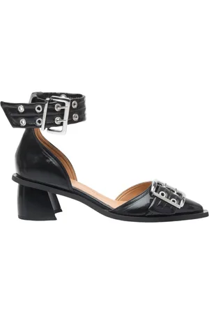 Ganni Femme, Chaussures, Noir, Taille: 40 EU Escarpins à boucles en similicuir