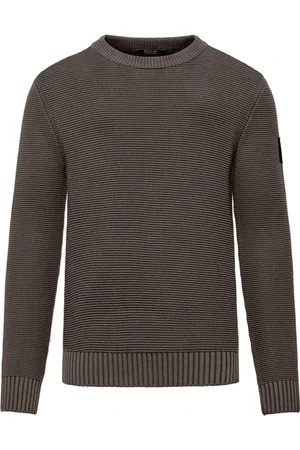 Bomboogie Homme, Pulls, Gris, Taille: M Pull Ras du Cou en Coton Teint à Froid