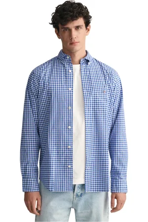 GANT Homme, Chemises, Bleu, Taille: M Chemise Vichy à Carreaux Coupe Standard