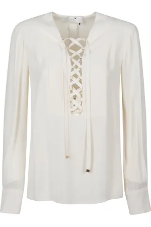 Elisabetta Franchi Femme, Blouses et Chemises, , Taille: 40 FR Blouse Georgette à lacets