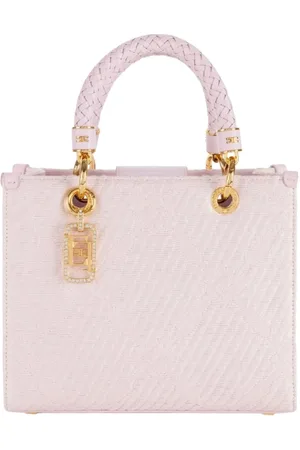 Elisabetta Franchi Femme, Sacs, Rose, Taille: ONE Size Petit cabas jacquard avec breloques