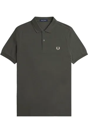 Fred Perry Homme, Tops, Vert, Taille: 2XL Polo Uni Coupe Slim Vert Field