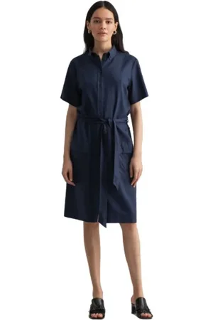 GANT Femme, Robes, Bleu, Taille: 40 FR Robe Militaire d`Inspiration Safari