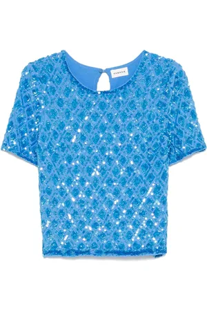 P.A.R.O.S.H. Femme, Blouses et Chemises, Bleu, Taille: 40 FR Hauts bleus pour un look élégant