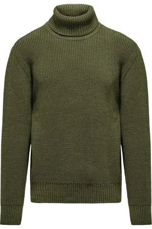 Bomboogie Homme, Pulls, Vert, Taille: S Ribbed Turtleneck