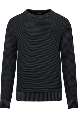 Bomboogie Homme, Pulls, Bleu, Taille: XL Pull Ras du Cou en Coton Teint à Froid