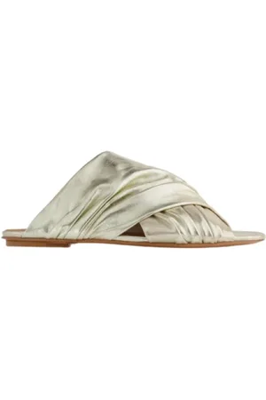 FORTE FORTE Femme, Chaussures, Gris, Taille: 41 EU Sandales Plates en Cuir