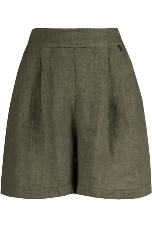 Bomboogie Femme, Shorts, Vert, Taille: 36 FR Bermuda en lin