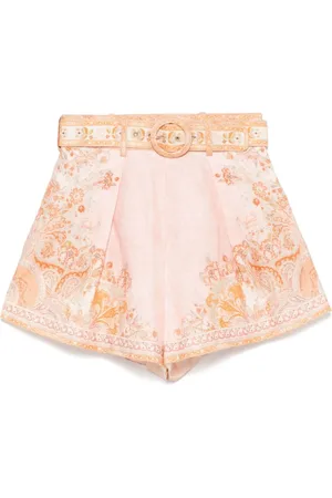 ZIMMERMANN Femme, Shorts, Rose, Taille: 36 FR Shorts Bermuda en Lin Rose