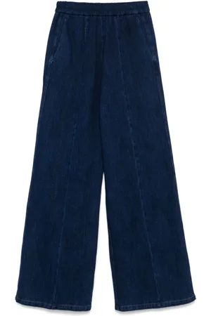 FORTE FORTE Femme, Jeans, Bleu, Taille: 40 FR Pantalon Indigo Bleu à Taille Élastiquée