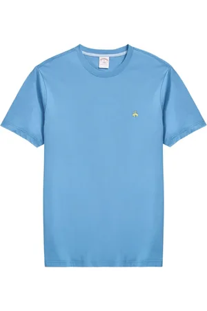 Brooks Brothers Homme, Tops, Bleu, Taille: S T-shirt ras du cou en coton Supima délavé avec logo