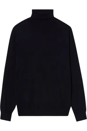 Brooks Brothers Homme, Pulls, Bleu, Taille: L Pull Col Roulé en Laine Mérinos