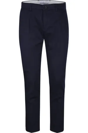 DEPARTMENT FIVE Homme, Pantalons, Bleu, Taille: W35 Pantalon Chinos Marine Crop