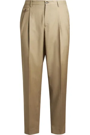 Etro Homme, Pantalons, Brun, Taille: M Pantalon Droit en Laine Beige