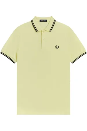 Fred Perry Homme, Tops, Jaune, Taille: L Polo Slim Fit à Double Liseré
