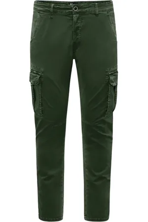 Bomboogie Homme, Pantalons, Vert, Taille: W38 Pantalon Cargo Coupe Slim