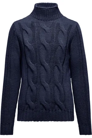 Bomboogie Homme, Pulls, Bleu, Taille: M Col roulé à maille torsadée