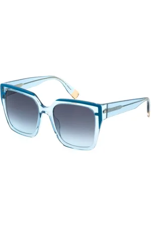 Furla Femme, Accessoires, Bleu, Taille: ONE Size Lunettes de soleil bleues en acétate