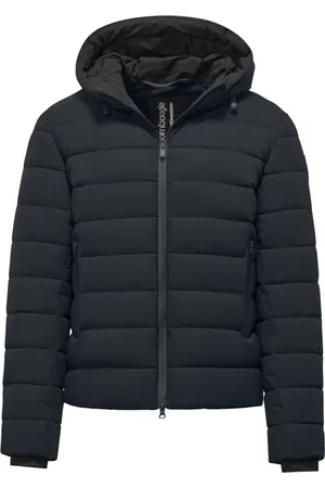 Bomboogie Homme, Vestes, Bleu, Taille: XS Doudoune à Capuche en Tissu Stretch