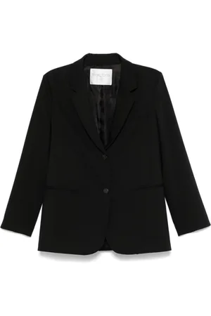 FORTE FORTE Femme, Vestes, Noir, Taille: 36 FR Blazer Chic en Twill de Laine et Viscose