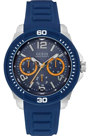 Guess Homme, Accessoires, Bleu, Taille: ONE Size Montre en acier inoxydable