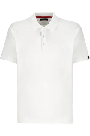 FAY Homme, Tops, Blanc, Taille: M Polo à Manches Courtes en Jersey de Coton