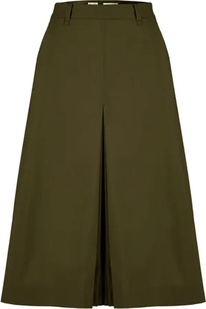 Bomboogie Femme, Jupes, Vert, Taille: 44 FR Jupe midi en coton stretch avec ceinture
