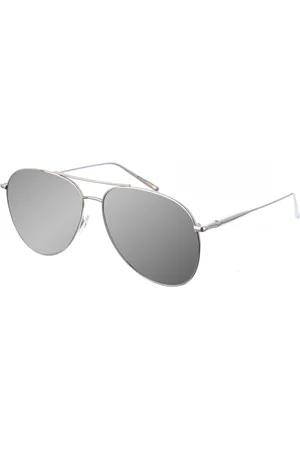 Longchamp Femme, Accessoires, Gris, Taille: ONE Size Lunettes de soleil ovales à monture métallique
