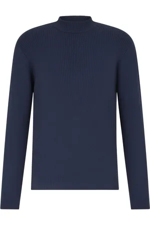 Drykorn Homme, Pulls, Bleu, Taille: L Pull Homme Col Montant Structure Côtelée
