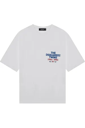 Dsquared2 Homme, Tops, Blanc, Taille: S T-Shirt à Manches Courtes et Col Rond